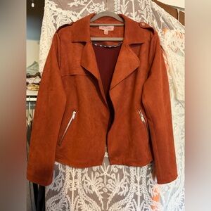 Philosophy Rust Suede Moto Jacket
